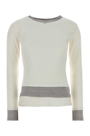 White stretch cotton Sam t-shirt White Gray GIMAGUAS (SAMTSHIRT)