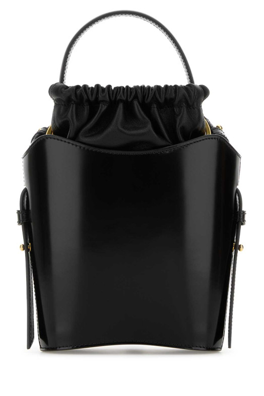 Black leather bucket bag AMI (ULL012AL0139)