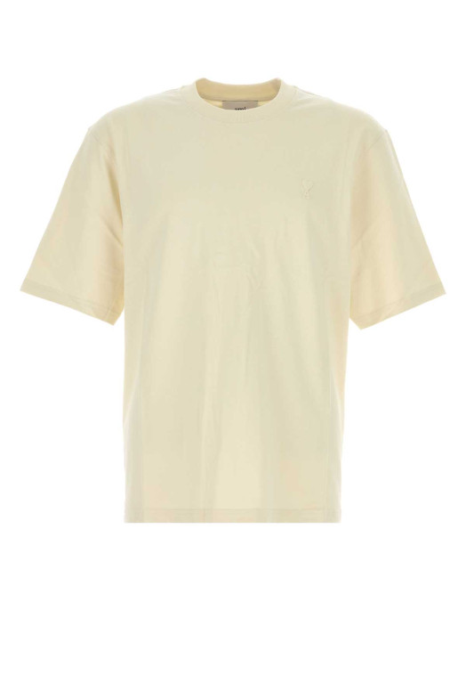 Cream cotton t-shirt AMI (UTS341726)