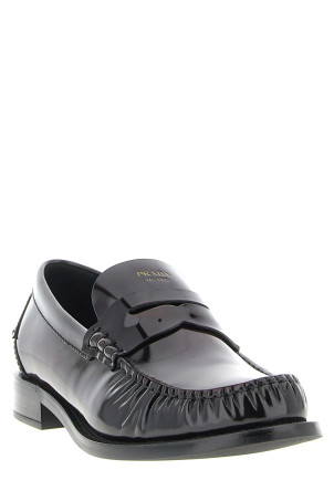Brushed leather loafers Bordeaux