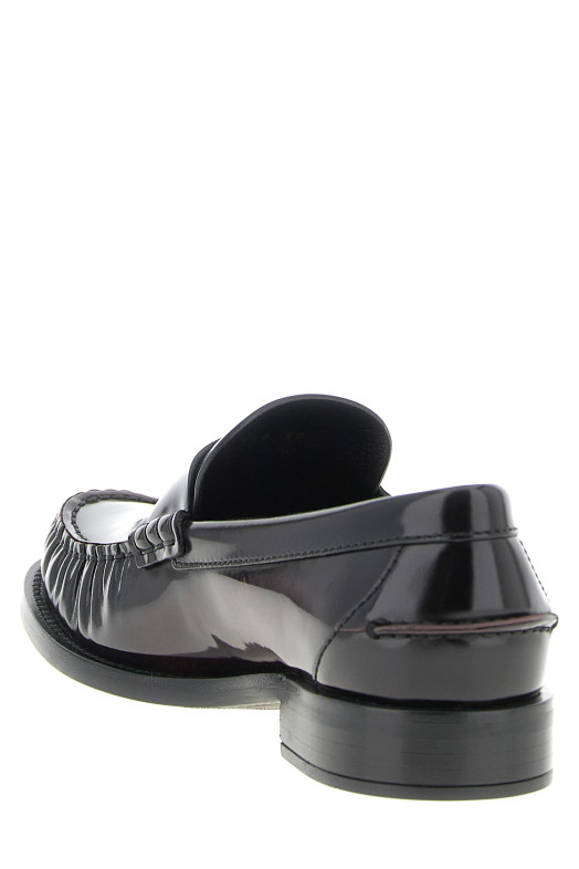 Brushed leather loafers Bordeaux