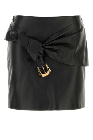 Black leather mini skirt VERSACE (10203291A14722)