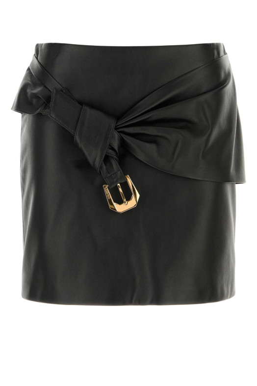 Black leather mini skirt VERSACE (10203291A14722)