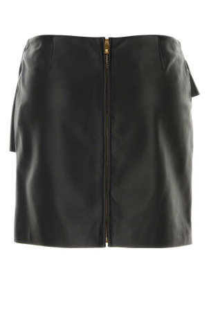 Black leather mini skirt VERSACE (10203291A14722)