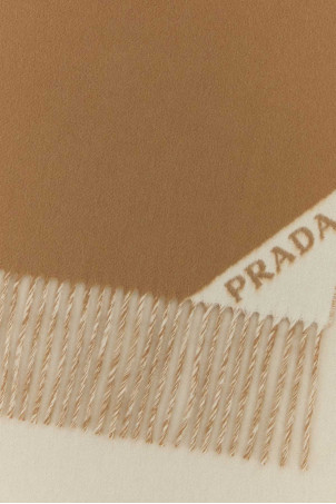 Кашеміровий шарф кольору верблюжої шерсті PRADA (1FS0552COO)