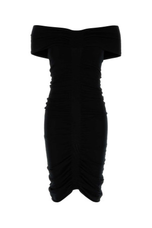 Black stretch cupro blend off-the-shoulder dress ALEXANDER WANG (1KC1256030)