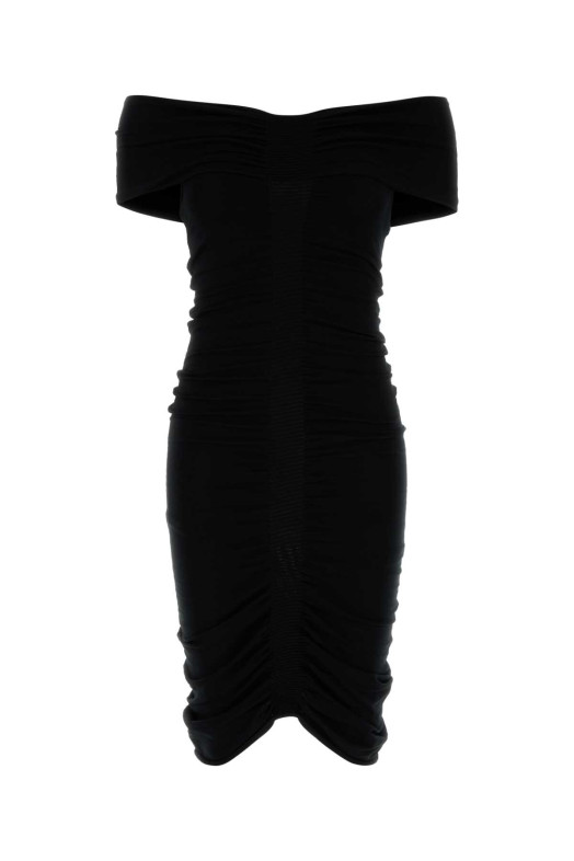 Black stretch cupro blend off-the-shoulder dress ALEXANDER WANG (1KC1256030)