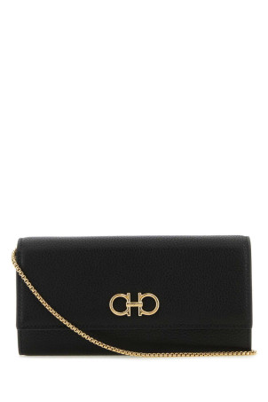Black leather Gancini wallet Black SALVATORE FERRAGAMO (220636770374)