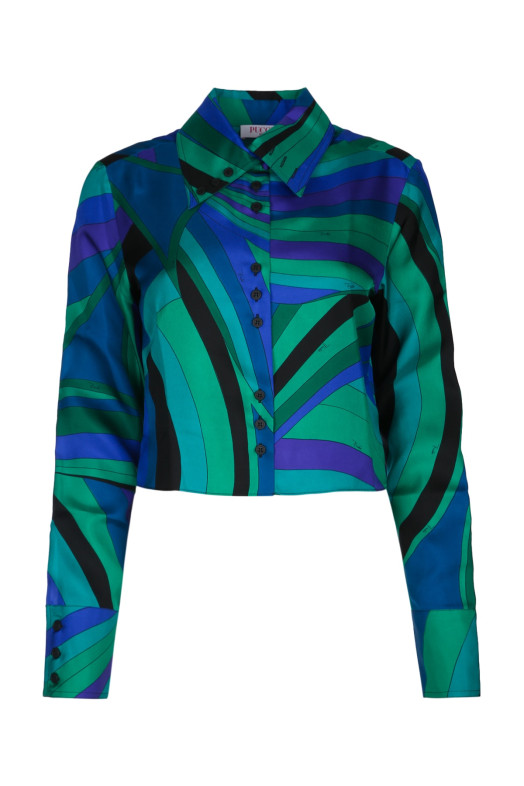 CAMICIA - SILK TWILL Green EMILIO PUCCI (5HRJ155H751)