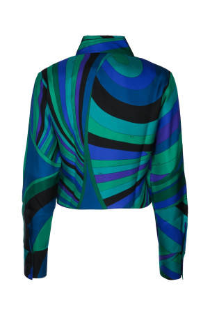 СОРОЧКА - ШОВКОВИЙ ТВІЛ Green EMILIO PUCCI (5HRJ155H751)