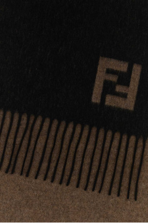 Black wool blend scarf FENDI (FXS734AYBF)