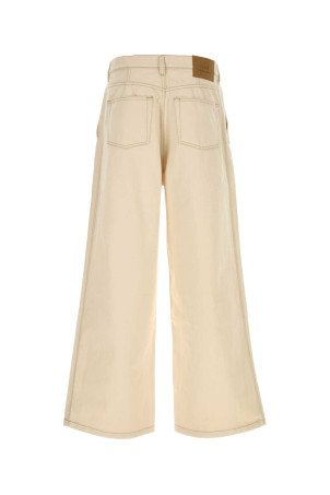 Джинсы из слоновой кости с широкими брючинами, разноцветные AMI (HTR820DE0106) AMI PARIS