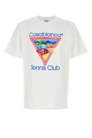 Белая хлопковая футболка CASABLANCA (MPF25JTS00101)