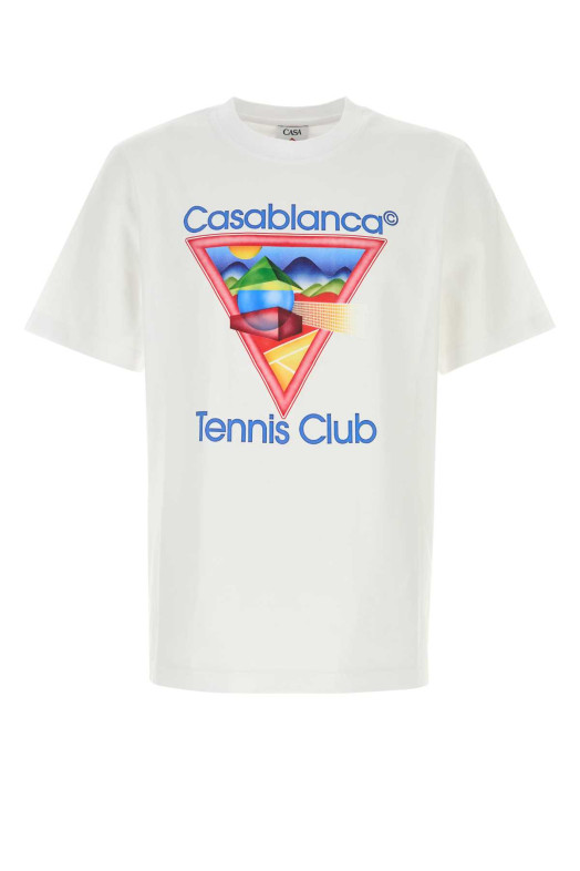 Белая хлопковая футболка CASABLANCA (MPF25JTS00101)