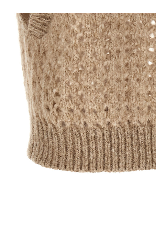 Жакет из трикотажа Lurex Бежевый A98185F039196C47C