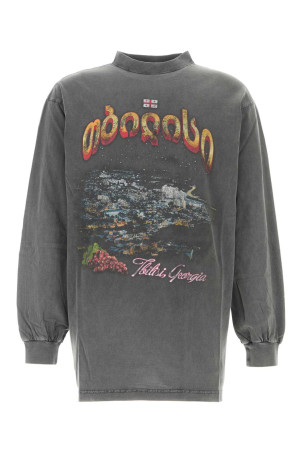 Charcoal cotton oversize Tbilisi t-shirt BALENCIAGA (819022TRVQ7)