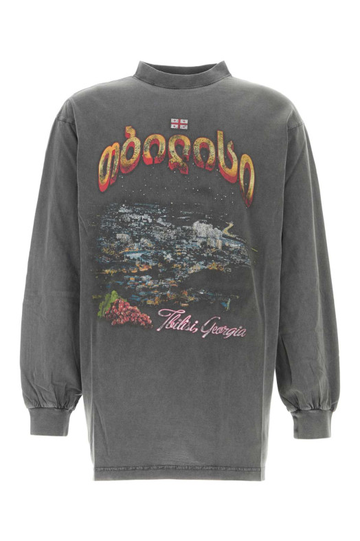 Charcoal cotton oversize Tbilisi t-shirt BALENCIAGA (819022TRVQ7)