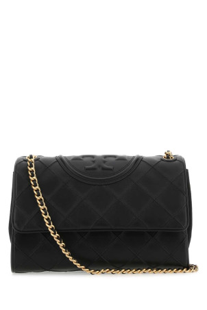 Black leather Fleming shoulder bag TORY BURCH (137301)