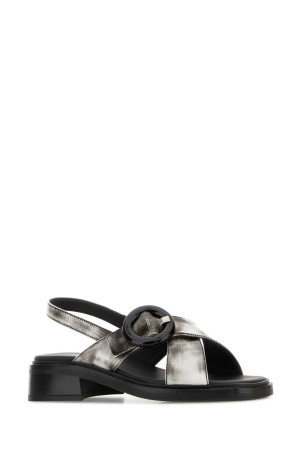 Білі шкіряні сандалі Чорні PRADA (1X962NF035P39)