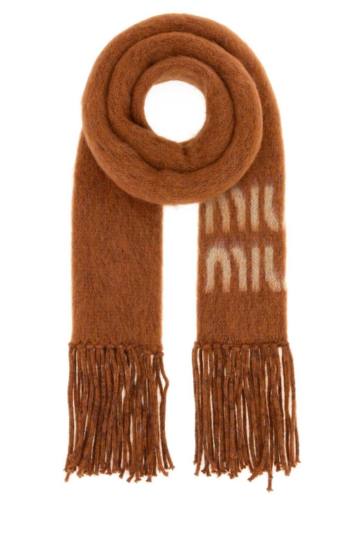 Orange mohair blend scarf MIU MIU (5FS0622CQD)