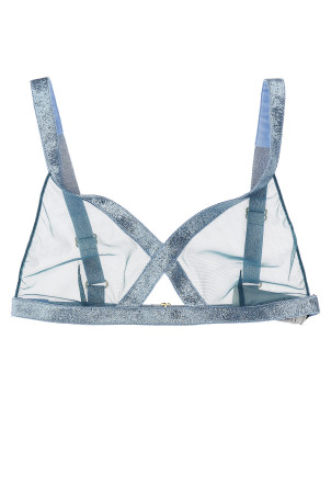 Iridescent sable tulle top Light Blue