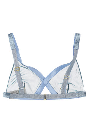 Iridescent sable tulle top Light Blue