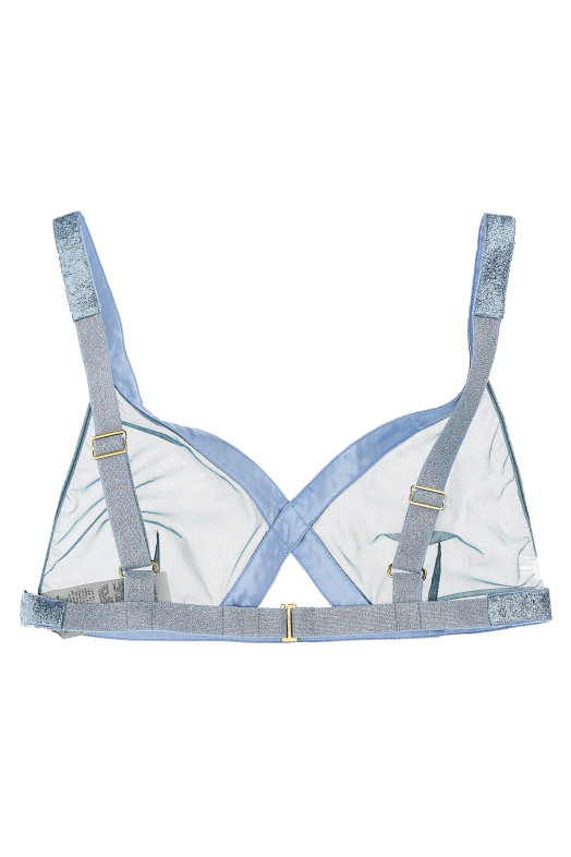 Iridescent sable tulle top Light Blue