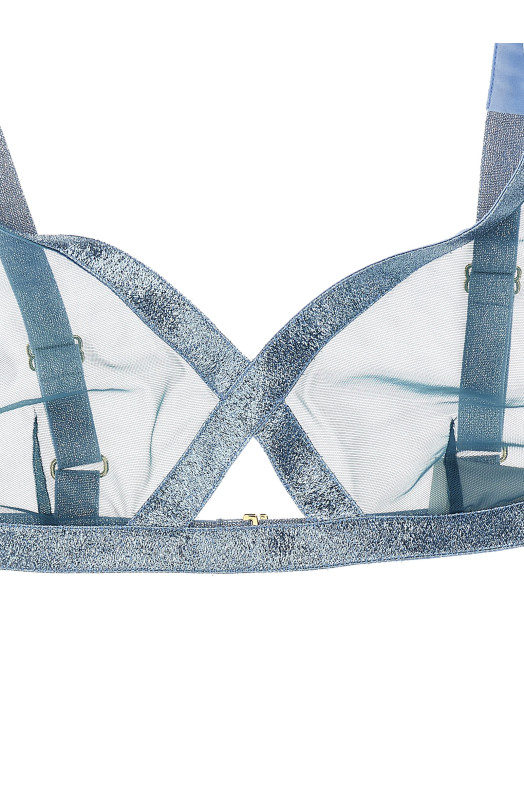 Iridescent sable tulle top Light Blue