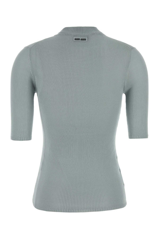 Powder blue silk top MIU MIU (MMR458SOOO18BQ)