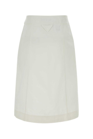 White gabardine skirt Black PRADA (P194WSOOO17LL)