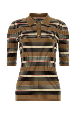 Embroidered stretch cotton blend polo shirt PRADA (P24R2USOOO17KJ)