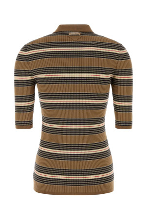 Embroidered stretch cotton blend polo shirt PRADA (P24R2USOOO17KJ)