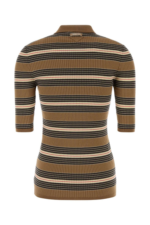 Вышитая рубашка-поло из эластичной хлопковой смеси PRADA (P24R2USOOO17KJ)