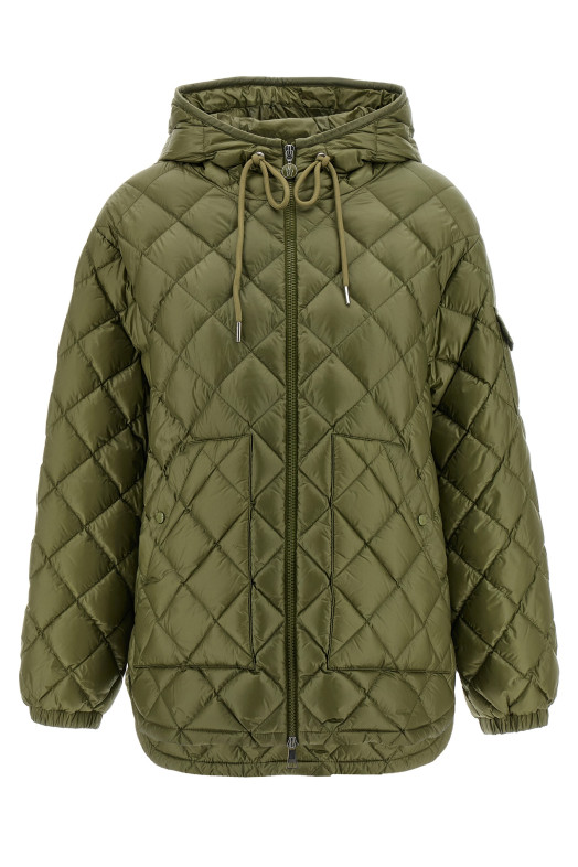 Пуховая куртка с ромбовидной стежкой Зеленая MONCLER K20932F00013595ZZ80T