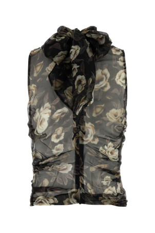 Printed organza top Black MAGDA BUTRYM (213725)