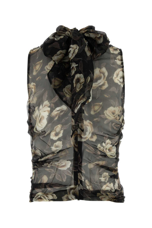 Printed organza top Black MAGDA BUTRYM (213725)