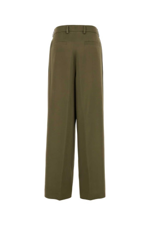 Olive green crepe Penn palazzo pant DRIES VAN NOTEN (2520109462070)
