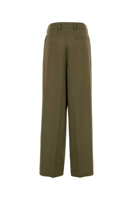 Olive green crepe Penn palazzo pant DRIES VAN NOTEN (2520109462070)