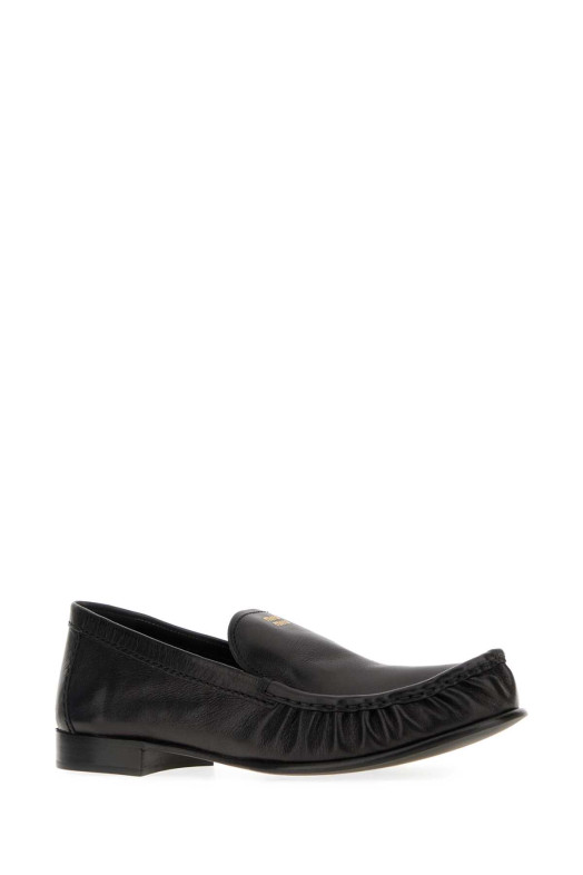 Black leather loafers Black MIU MIU (5D499EF015007)