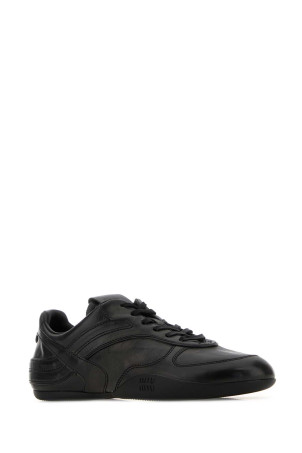 Black leather sneakers Black MIU MIU (5E428EFDD05537)