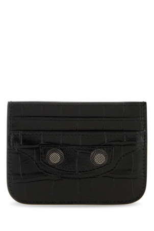 Black leather Le Cagole card holder Black BALENCIAGA (7151932AANA)