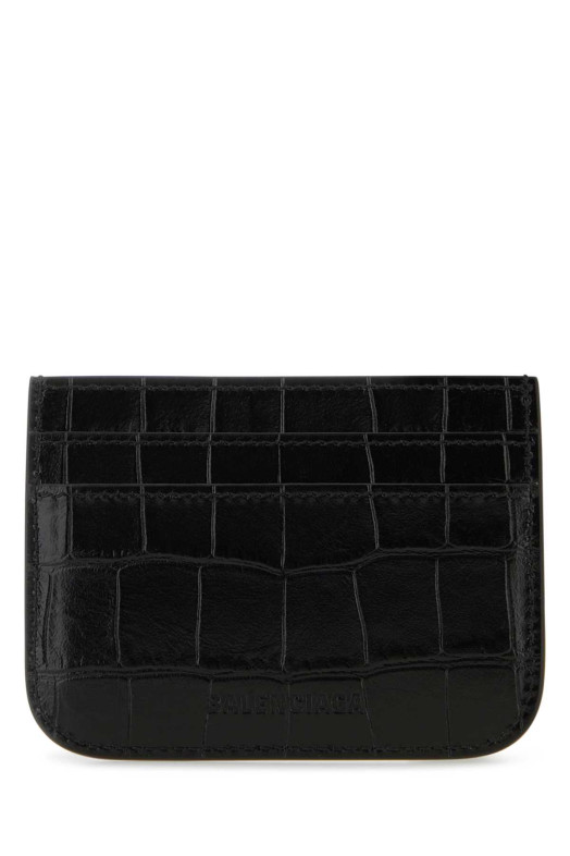 Black leather Le Cagole card holder Black BALENCIAGA (7151932AANA)