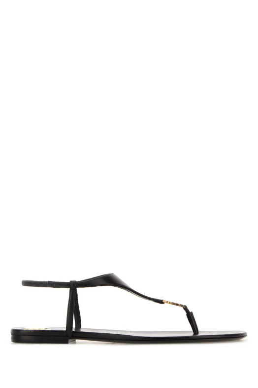 Black leather Cassandre thong sandals Black SAINT LAURENT (818293AADF1)