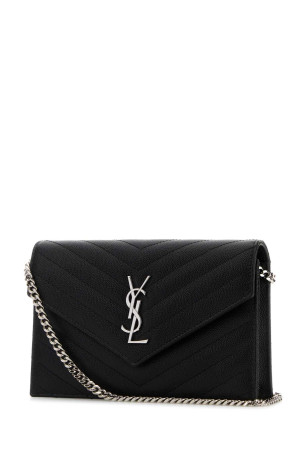 Black leather crossbody bag Black SAINT LAURENT (857605BOW02)