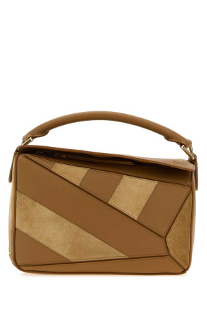 Camel leather and suede small Puzzle handbag LOEWE (A510S21XBR)