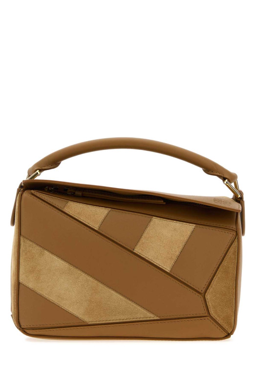 Camel leather and suede small Puzzle handbag LOEWE (A510S21XBR)