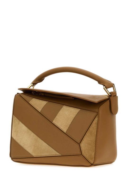 Camel leather and suede small Puzzle handbag LOEWE (A510S21XBR)