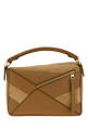 Camel leather and suede small Puzzle handbag LOEWE (A510S21XBR)