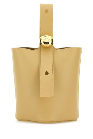 Желтая кожаная мини-сумка-ведро Pebble LOEWE (AANBBBMX01)