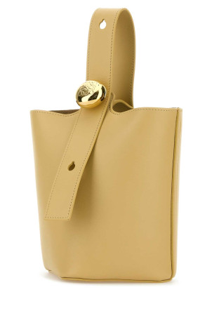 Желтая кожаная мини-сумка-ведро Pebble LOEWE (AANBBBMX01)